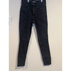 EXPRESS HIGH RISE RHINESTONE  STUDDED ANKLE LEGGINGS JEANS